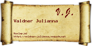 Valdner Julianna névjegykártya
